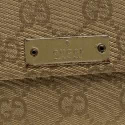 Gucci Olive Green GG Canvas and Leather Compact Wallet