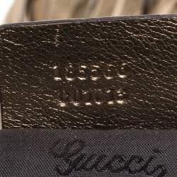 Pre Owned حقيبة هوبو غوتشى إندى بابوسكا متوسطة جلد وكانفاس كريستال ذهبية