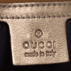 Pre Owned حقيبة هوبو غوتشى إندى بابوسكا متوسطة جلد وكانفاس كريستال ذهبية