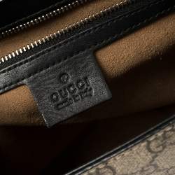 Gucci Beige/Black GG Supreme Canvas and Leather Medium Padlock Shoulder Bag