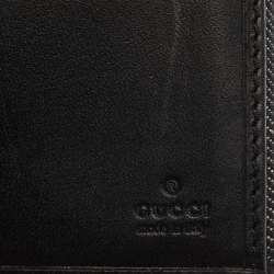 Pre Owned محفظة كونتيننتال غوتشي دينم أسود وجلد بالقلاب والشعار