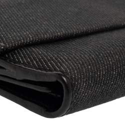 Pre Owned محفظة كونتيننتال غوتشي دينم أسود وجلد بالقلاب والشعار