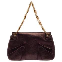 Pre Owned Gucci Purple Leather Limited Edition Tom Ford Dragon Shoulder Bag