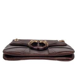 Pre Owned Gucci Purple Leather Limited Edition Tom Ford Dragon Shoulder Bag