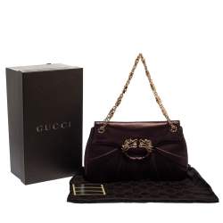 Pre Owned Gucci Purple Leather Limited Edition Tom Ford Dragon Shoulder Bag