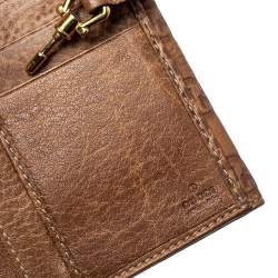 Pre Owned Gucci Brown Guccissima Leather Jackie Continental Wallet