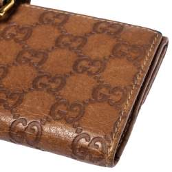Pre Owned Gucci Brown Guccissima Leather Jackie Continental Wallet