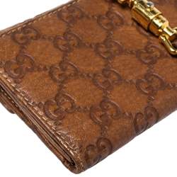 Pre Owned Gucci Brown Guccissima Leather Jackie Continental Wallet