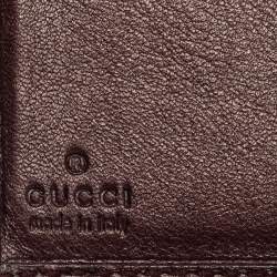 Gucci Metallic Burgundy Guccissima Leather French Wallet