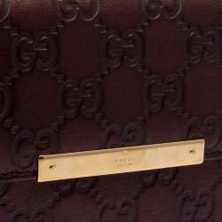Gucci Metallic Burgundy Guccissima Leather French Wallet