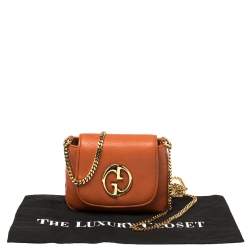 Pre Owned Gucci Burnt Orange Leather Small 1973 Shoulder Bag