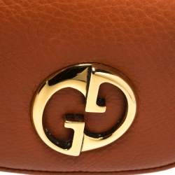 Pre Owned Gucci Burnt Orange Leather Small 1973 Shoulder Bag