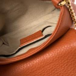Pre Owned Gucci Burnt Orange Leather Small 1973 Shoulder Bag
