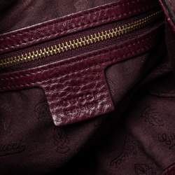 Pre Owned Gucci Burgundy Guccissima Leather Large Techno Horsebit Hobo