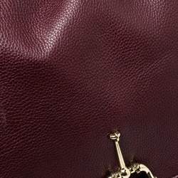 Pre Owned Gucci Burgundy Guccissima Leather Large Techno Horsebit Hobo