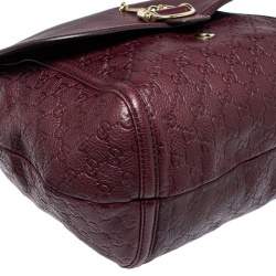 Pre Owned Gucci Burgundy Guccissima Leather Large Techno Horsebit Hobo