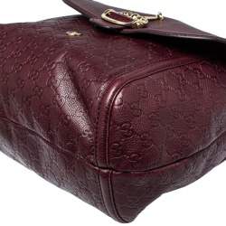 Pre Owned Gucci Burgundy Guccissima Leather Large Techno Horsebit Hobo