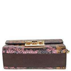 Pre Owned Gucci Multicolor GG Supreme Bengal Canvas and Leather Small Padlock Shoulder Bag