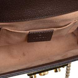 Pre Owned Gucci Multicolor GG Supreme Bengal Canvas and Leather Small Padlock Shoulder Bag