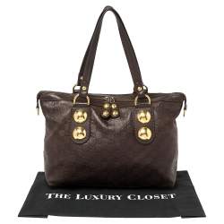 Pre Owned Gucci Brown Guccissima Leather Babouska Heart Tote