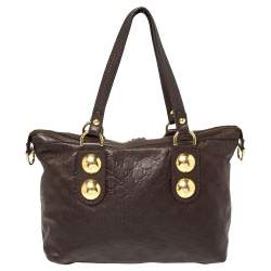 Pre Owned Gucci Brown Guccissima Leather Babouska Heart Tote