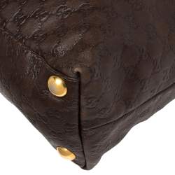 Pre Owned Gucci Brown Guccissima Leather Babouska Heart Tote