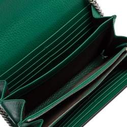 Pre Owned Gucci Green Leather Dionysus Wallet On Chain