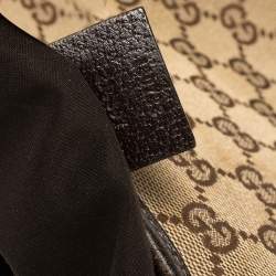 Pre Owned Gucci Beige/Brown GG Canvas and Leather Small Abbey D-Ring Hobo