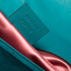 مملوكة مسبقًا Gucci Teal Matelasse Velvet Mini GG Marmont Shoulder Bag