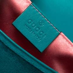 مملوكة مسبقًا Gucci Teal Matelasse Velvet Mini GG Marmont Shoulder Bag