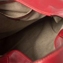 Pre Owned حقيبة كتف غوتشي نيو جاكي كبيرة بوفيه كانفاس وجلد أحمر