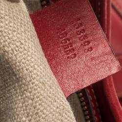 Pre Owned حقيبة كتف غوتشي نيو جاكي كبيرة بوفيه كانفاس وجلد أحمر