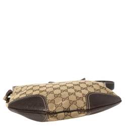 Pre Owned حقيبة غوتشي برينسي كانفاس وجلد جي جي إيبوني/بيج صغيرة