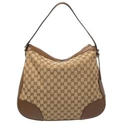 Pre Owned حقيبة غوتشي بري كانفاس وجلد جي جي بيج/بني