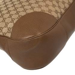 Pre Owned حقيبة غوتشي بري كانفاس وجلد جي جي بيج/بني