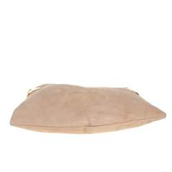 مملوكة مسبقًا حقيبة غوتشي جلد نوبوك بيج 1970 بشراشيب بيج متوسطة بسلسلة