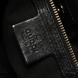 مملوكة مسبقًا Gucci Black GG Canvas and Leather Pelham Studded Hobo