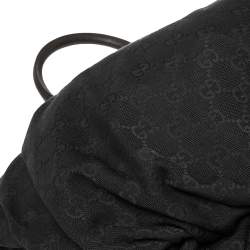 مملوكة مسبقًا Gucci Black GG Canvas and Leather Pelham Studded Hobo