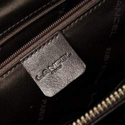 Lancel Dark Brown Braided Leather Front Pocket Tote 