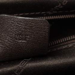 Lancel Dark Brown Braided Leather Front Pocket Tote 