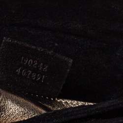 Pre Owned حقيبة كلتش غوتشي هيسريا جلد لامع أسود