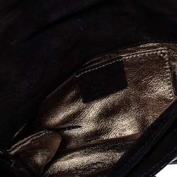 Pre Owned حقيبة كلتش غوتشي هيسريا جلد لامع أسود