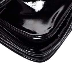 Pre Owned حقيبة كلتش غوتشي هيسريا جلد لامع أسود