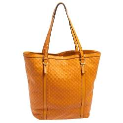 Pre Owned Gucci Orange Microguccissima Leather Nice Tote
