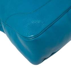 مملوكة مسبقًا Gucci Blue Pebbled Leather Diana Bamboo Handle Shoulder Bag