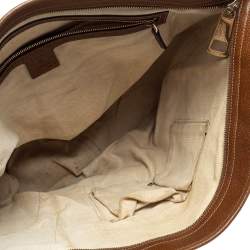 Pre Owned Gucci Brown GG Canvas and Leather Bree Tote