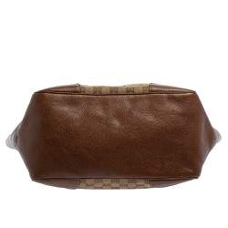 Pre Owned Gucci Brown GG Canvas and Leather Bree Tote