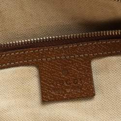 Pre Owned Gucci Brown GG Canvas and Leather Bree Tote