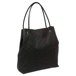 مملوكة مسبقًا Gucci Black GG Nylon Large Gifford Shopper Tote