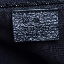 Pre Owned Gucci Black GG Canvas and Leather Front Pocket Vertical Tote